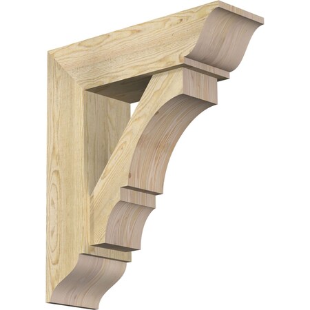 Ekena Millwork Balboa Traditional Rough Sawn Bracket w/ Offset Brace, Douglas Fir, 8"W x 26"D x 30"H BKT0806X26X30BOA01RDF